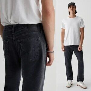 AG Adriano Goldschmied Everett Slim Straight Black Corduroy Pants Jeans 38x34